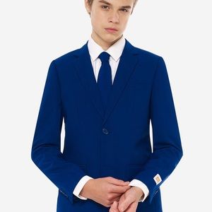 Teen Boys Navy Royale Suit Jacket & Clip on Tie Size 14Y Opposuits